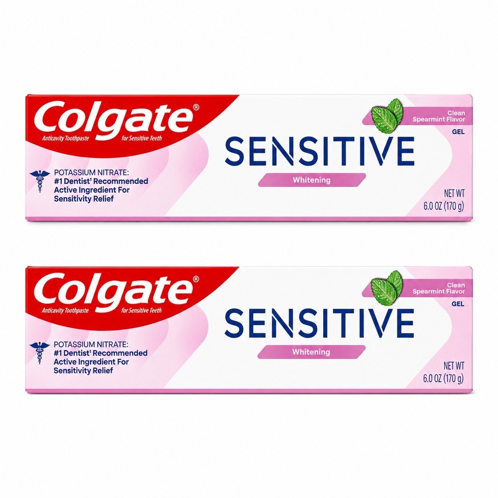 Colgate Sensitive Whitening Toothpaste Clean Spearmint Gel product home dental